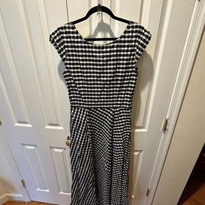 Eshakti Size 12 Black and White Gingham Maxi Dress